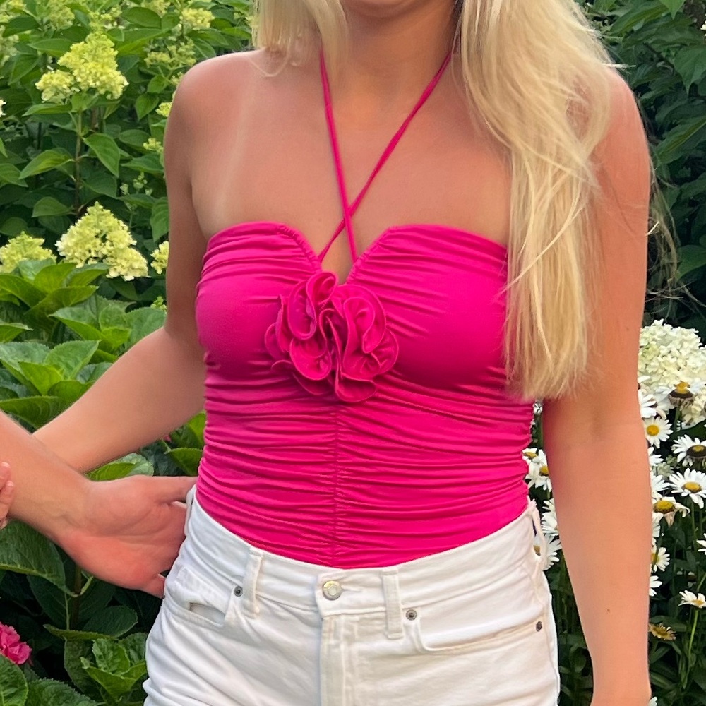 Express Pink Halter Bodysuit